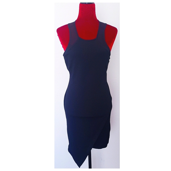 As U Wish Dresses & Skirts - AS U WISH BLACK/SHEER MESH SLEEVELESS FITTED DRESS